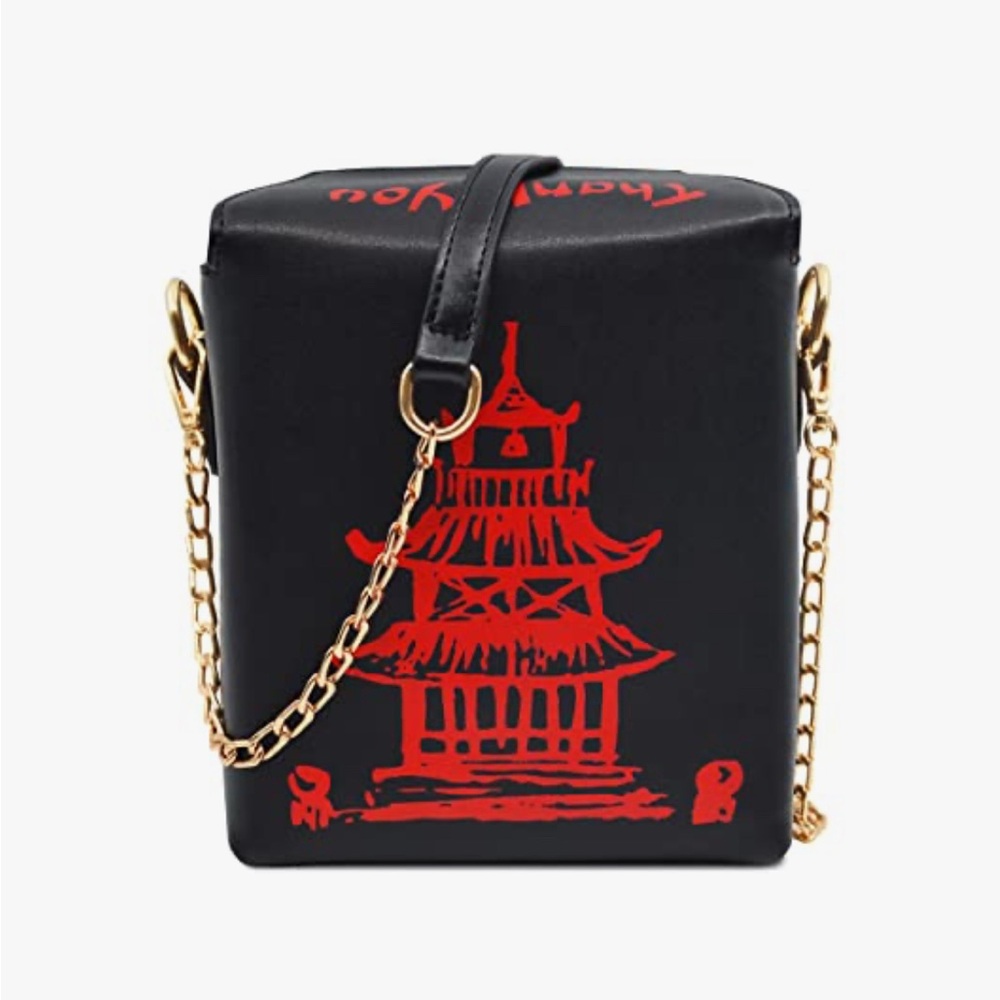 Chinese Pagoda Thank You Takeout Box Novelty Bag